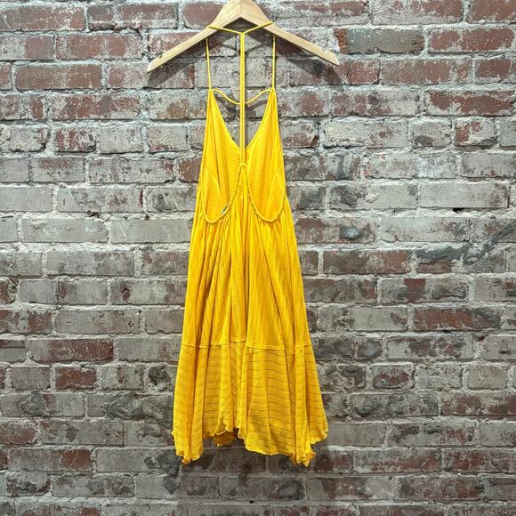 Free People FP Beach Yellow Handkerchief Dress Size Small - Picture 5 of 6